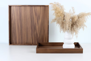 Handmade 100% Eco-Friendly Wooden <b>Tray</b> Polished Single Tier Dishwasher Safe <b>Breakfast</b> and Tableware Storage <b>Tray</b> - Product Image 4