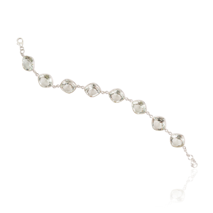 Stunning 925 Sterling Silver Cushion Cut Natural Green <b>Amethyst</b> Gemstone Fine Chain Link <b>Bracelet</b> For Women's - Product Image 6