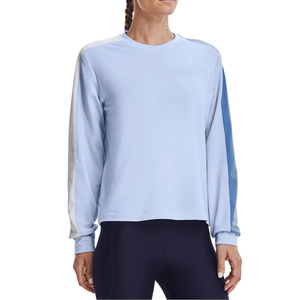Sudadera Casual de Mujer, Color Azul Claro, Cuello Redondo, Manga Larga, Tejido de Algodón/Bambú, con Bordado y Encaje, para Otoño - Product Image 1