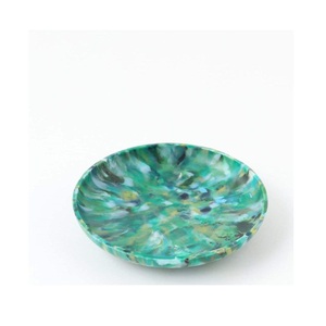 Tazón de Resina con Diseño de Espiral Verde, Hecho a Mano, Pulido, Plato Redondo para Servir, Vajilla Decorativa, Apto para Microondas, Apto para Lavavajillas, Resistente al Calor - Product Image 1