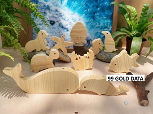 Puzzle d'animaux marins en bois écologique pour les tout-petits Jouet d'apprentissage sur le thème de l'océan avec des bords lisses et sûrs - Product Image 4