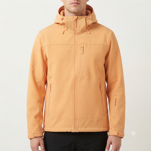 Chaqueta de Hombre con Capucha y Cierre Completo, Cortavientos, Informal, de Color Sólido, de Poliéster, para Otoño, Corte Regular, Chaqueta Bomber Acolchada para Hombre - Product Image 2