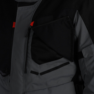 Blouson de moto pour homme en polyester noir et gris, col montant, fermeture éclair, style motard, coupe classique, coupe-vent, pour l'automne - Product Image 5