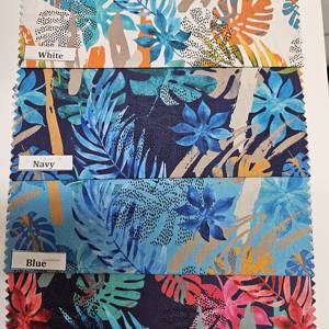 ผ้าพิมพ์ลายดิจิทัลฮาวายหกสีสันสวยงามบนผ้าฝ้ายทอ กว้าง 44 นิ้ว พร้อมจัดส่งทันที - Product Image 4