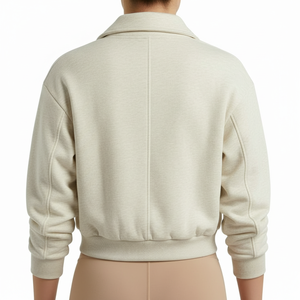 Custom LOGO Women Plus Size Winter Casual <b>Zip</b> <b>Up</b> Hoodie Long Sleeve Women High Quality Cotton Fleece Custom Top for Women - Product Image 2