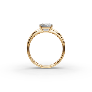Bague solitaire en diamant de laboratoire taille émeraude 2 TCW, bijou élégant et luxueux - Product Image 2