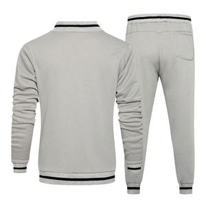 Conjunto Deportivo para Hombre y Mujer, Chaqueta Bomber con Cierre Completo y Pantalones Jogger con Cuello Acanalado a Rayas - Product Image 3