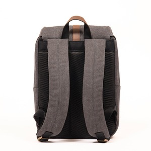 ECO Laptop <b>Backpack</b> GRS Cotton GRS PU Leather Fashion <b>Computer</b> <b>Backpack</b> with Leather LOGO - Product Image 2