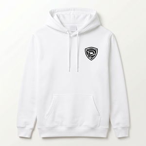 Sweat-shirt à capuche blanc pour homme Dumela avec poche logo sur le devant, en coton molletonné, coupe classique, pour l'automne - Product Image 1
