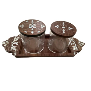Caja de Dulces SignatureTimber Pearl, Organizador de Dulces de Lujo Hecho a Mano con Madera e Incrustaciones de Madreperla y Acrílico para Ramadán 2027, Regalo para el Iftar - Product Image 2