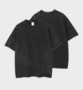 T-shirt décontracté personnalisé effet vieilli – Production de vêtements de marque – T-shirt graphique vintage vieilli – Vêtements streetwear - Product Image 1