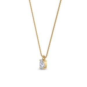 Pendentif en diamant ovale de 0,50 CTW, cultivé en laboratoire, or blanc 9K, bijoux fins pour femmes, cadeau de fiançailles - Product Image 2