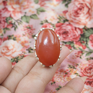 Unique Design Carnelian Gemstone <b>Ring</b> 925 Sterling Silver Rose Gold Yellow Gold Plated Oval Cabochon Handmade <b>Statement</b> Jewelry - Product Image 6