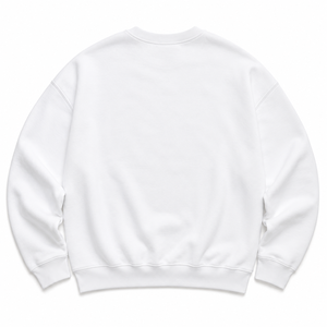 Sudaderas con cuello redondo estilo americano con letras aplicadas personalizadas, al por mayor, de algodón terry blanco, con hombros caídos, sudaderas con capucha lisas - Product Image 4