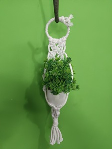Colgador de Macramé Geométrico Bohemio para Plantas, Decoración Hecha a Mano con Fibra Vegetal para Interiores/Exteriores - Product Image 2