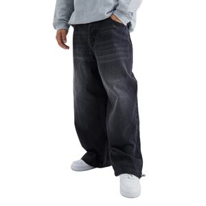 Jean baggy noir vintage délavé à l'acide avec poches décontractées – Meilleure vente avec logo personnalisé - Product Image 4