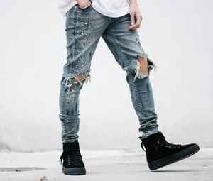 <b>Men's</b> Fashionable Breathable Streetwear Party Denim <b>Jeans</b> Torn Mid Waist Straight-leg Casual Wear Bulk Pack - Product Image 4