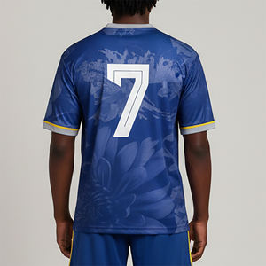 Maillots de football unisexes personnalisables à col en V, manches courtes, 100 % polyester, maille respirante à séchage rapide, nouveau design 2026 - Product Image 3