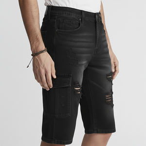 Shorts de Mezclilla Deslavada Ligera con Bolsillos Laterales Resistentes al Viento, 100% Algodón, 14 OZ, Estilo Urbano para Hombre, Novedad 2025 - Product Image 6