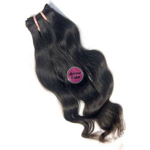 Arrow Exim Lot de mèches ondulées 100% vierges indiennes Remy à tirage unique, double trame cousue à la machine, couleur naturelle 1B-2, 3.5-4oz, Tamil Nadu - Product Image 1