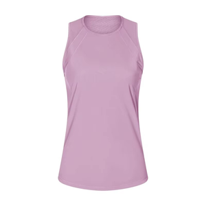 New Arrivals Low Moq Women's <b>Purple</b> O-Neck Knitted <b>Tank</b> <b>Top</b> Solid Color Quick Dry Casual Sleeveless <b>Top</b> - Product Image 5
