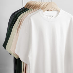 เสื้อยืดคอกลมโอเวอร์ไซส์ทรงหลวม ผ้าคอตตอน 100% คุณภาพสูง หนัก 300 กรัม พิมพ์โลโก้ตามสั่ง สำหรับผู้ชาย - Product Image 2