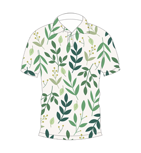 เสื้อโปโลพิมพ์ลายใบไม้สีเขียวสำหรับผู้ชายฤดูร้อนแขนสั้นลำลองคอปกติดกระดุมเสื้อยืดน้ำหนักเบาระบายอากาศได้ - Product Image 1