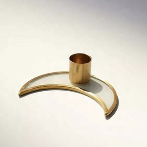 Ramadan Decorations 2026 Crescent Moon and <b>Star</b> Shape Brass Glass Simple <b>Candle</b> Stick <b>Holders</b> for Tabletop Decorations - Product Image 6