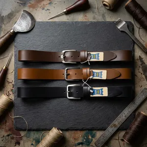 Ceinture en cuir de crocodile véritable pour homme PT ALLEPY, 40 mm, boucle à ardillon, réglable, pour tenue décontractée ou professionnelle, personnalisable - Product Image 2