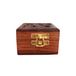 Vintage Wooden Jewelry <b>Box</b> with Red Velvet Interior, Handcrafted Storage Case, Decorative <b>Keepsake</b> Container for Rings - Product Image 3