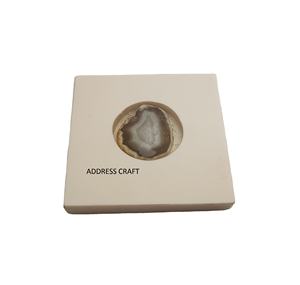 Posavasos de Color blanco con forma cuadrada de mármol y resina de estilo lujoso, Decoración de mesa y utensilios de cocina para fiesta de cumpleaños utilizados al mejor precio - Product Image 1