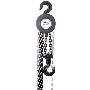 Paranco a catena manuale da 10 piedi con 2 ganci pesanti 11000 libbre 5T di capacità in acciaio nero-paranco resistente - Product Image 1