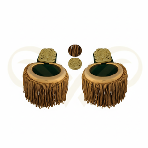 Epaulettes Ceremoniales Personalizados en Verde y Dorado con Flecos Metálicos Premium para Uniformes de Oficiales - Product Image 6