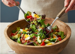 Ustensiles à salade en acier inoxydable avec manche en bois, parfaits pour un usage domestique quotidien, couverts modernes pour table à manger. - Product Image 6