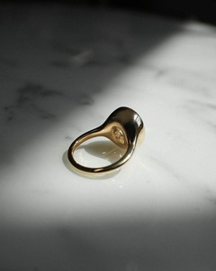 Cushion Cut 3CT Lab Grown <b>Diamond</b> <b>Ring</b> 14K Yellow Gold Bezel Set Signet <b>Ring</b> Modern Statement Fine Jewelry Design - Product Image 2