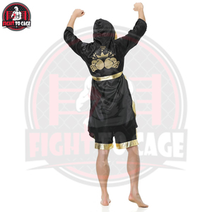 Batas de Boxeo Negras de Satén para Hombre, Producto de la Mejor Calidad, Bata de Boxeador para Adultos con Cinturón, Túnica de Entrada para Boxeo - Product Image 5