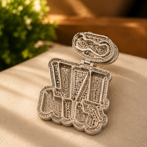 Iced Out Double Layer Letter <b>Pendant</b> Rose <b>Gold</b> Plated Charm Personalized Initial Jewelry for Unisex - Product Image 3