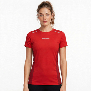 เสื้อโยคะแขนสั้นคอกลมสีดำสำหรับผู้หญิง ZT Sportswear เนื้อผ้าระบายอากาศ น้ำหนักเบา เป็นมิตรกับสิ่งแวดล้อม ผลิตจากผ้าสแปนเด็กซ์/ไนลอน เหมาะสำหรับออกกำลังกาย - Product Image 1