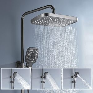 Ensemble de douche tout-en-un <span class=keywords><strong>Lefton</strong></span> avec double pomme de douche, ensemble de robinetterie de douche avec pistolet de pulvérisation, 4 boutons de commande - Product Image 4