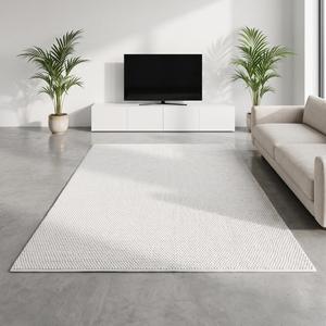 Tapis tendance en laine bouclée tissée à la main, antidérapant, texturé, fait main, moderne, pour salon, chambre, décoration intérieure - Product Image 5