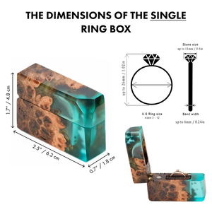 Resin & Wood Proposal <b>Ring</b> Box. Wooden <b>Engagement</b> <b>Ring</b> <b>Holder</b> Handmade Wooden <b>Ring</b> Bearer Box - Product Image 3