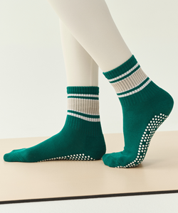 Calcetines de Longitud Media para Mujer, Calcetines Antideslizantes con Rayas, Calcetines Personalizados para Pilates, Yoga, Entrenamiento con Reformer, Tapete JZVINA para Pilates - Product Image 4