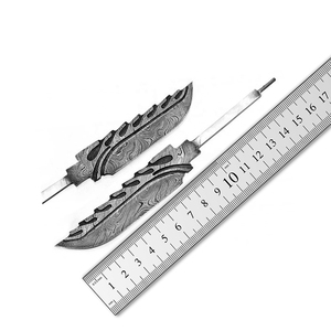 Lames de couteau de chasse d'extérieur en acier Damas forgé à la main, motif torsadé, OEM personnalisé de haute qualité - Product Image 6
