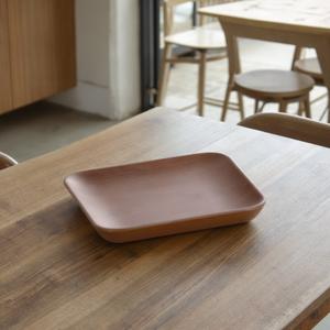 Plateau de service rustique moderne en bois massif, plateau à nourriture, plateau de service pour thé et café, plateau ottoman - Product Image 2