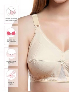 Sujetador sin aros de algodón puro, sin relleno, transpirable, cómodo para el día a día, lencería informal para mujer, venta al por mayor, con tirantes ajustables. - Product Image 4