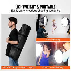 Softbox Parabolico Portatile a Sgancio Rapido 33/850 mm Leggero con 4 Luci e Attacco Bowens Universale per Illuminazione Fotografica - Product Image 6