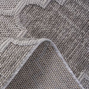 Alfombra LOOM and LUXE 6X9 para Interiores/Exteriores, Diseño de Celosía Blanco/Gris, Colección de Alfombras y Conjuntos Elegantes - Product Image 5