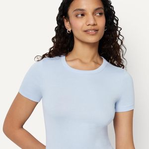 Women's <b>Slim</b> Casual Knitted Cotton T Shirt Soft Breathable Crew Neck Short Sleeve Eco-Friendly Quick Dry Solid Fashion Top - Product Image 2