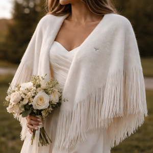 Wholesale Custom White <b>Fringe</b> Cape for Wedding <b>Jackets</b> and Wraps - Factory Direct Supplier - Product Image 6