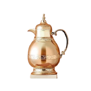 Tetera Dallah árabe vintage de latón para uso en mesas de hotel y bodas, para servir café y calentar leche. - Product Image 3